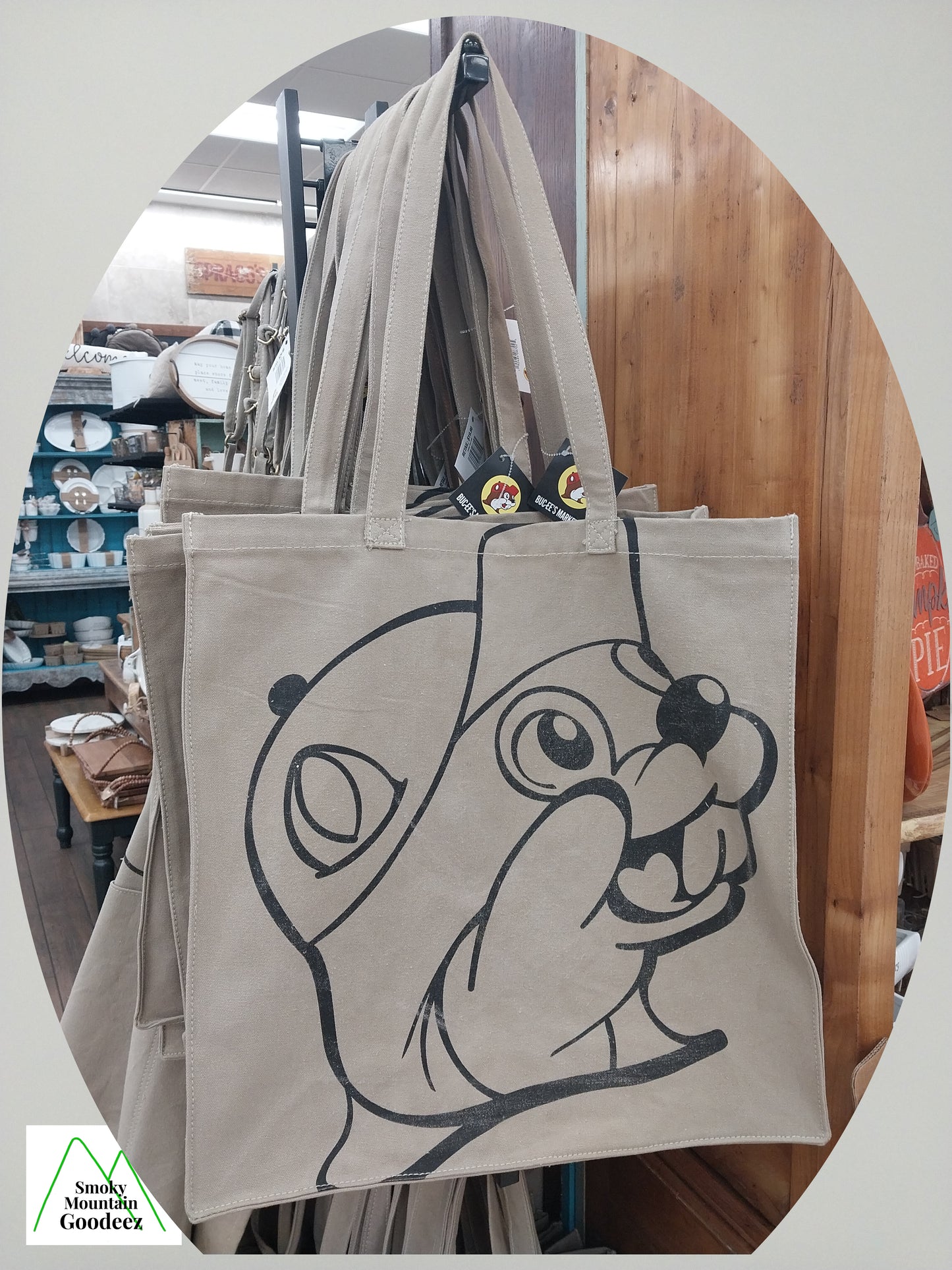 Buc-ee's Big Face Beaver Canvas Tote Bag