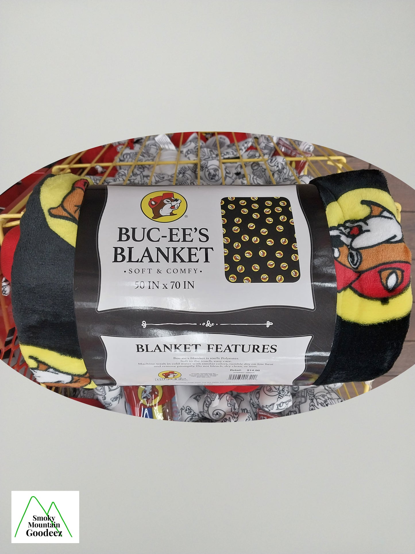 Buc-ee's Soft and Warm Black with Logo Print Blanket