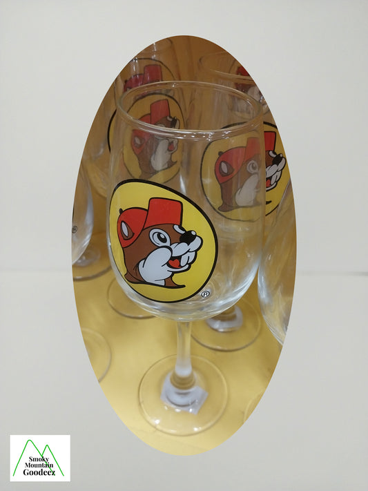 Buc-ee's Wine Glass with Logo