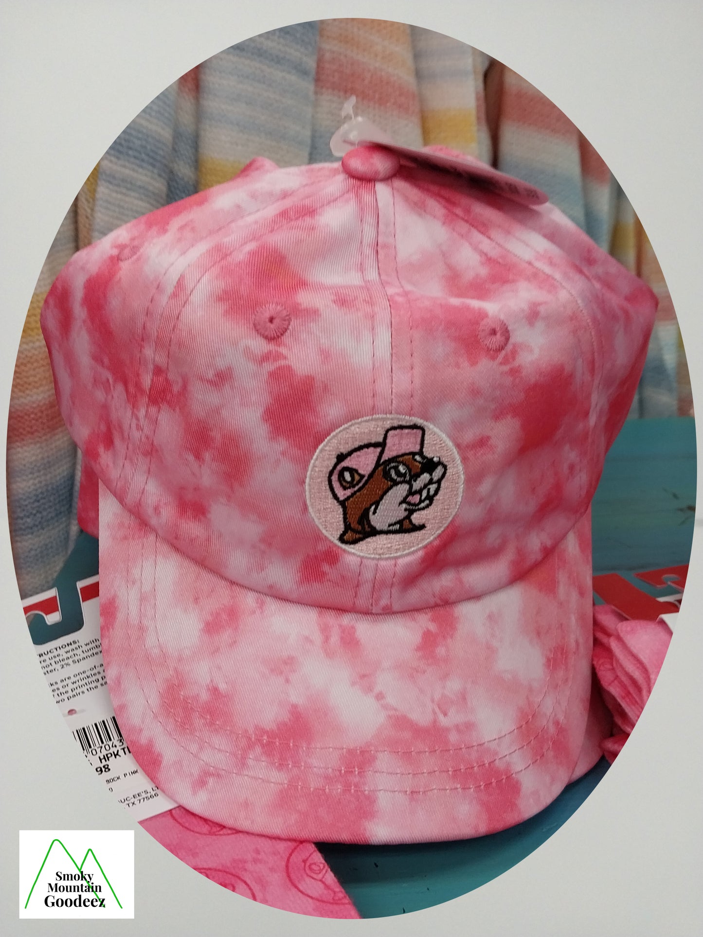 Buc-ee's Pink Tie-Dye Kid Size Logo Hat