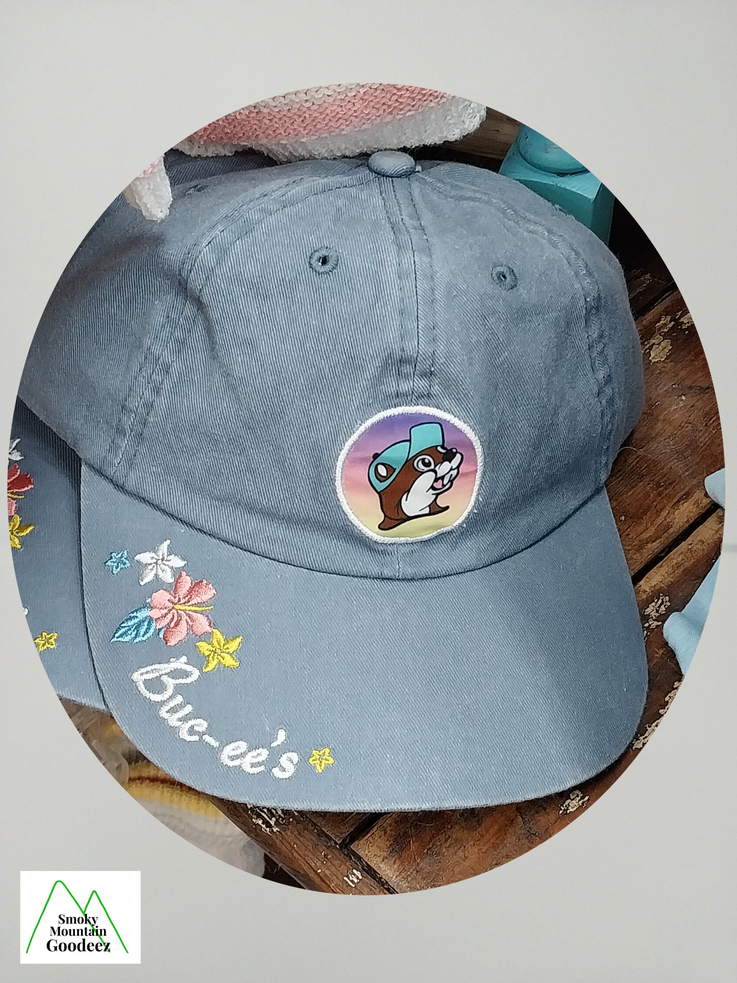 Buc-ee's Blue Denim Logo with Floral Ladies Hat