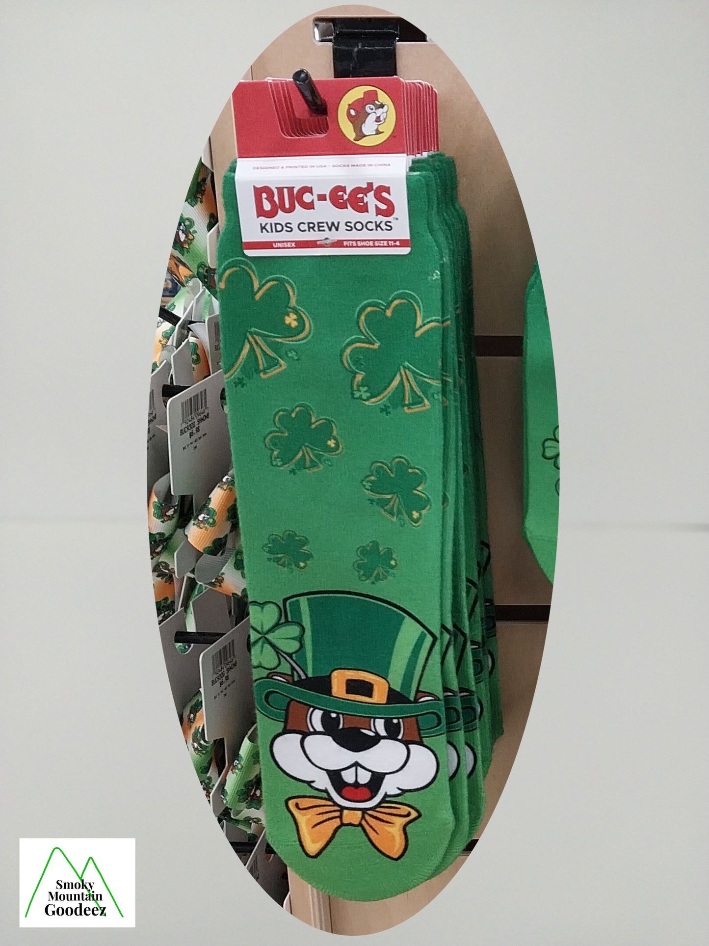 Buc-ee's St. Patrick's Day Kids Crew Socks