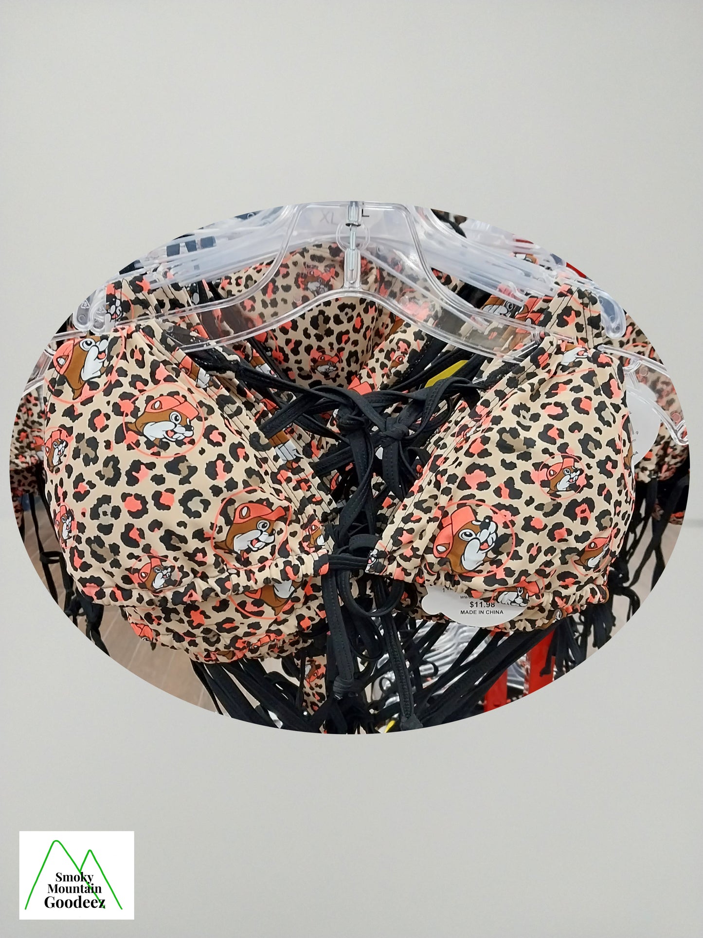 Buc-ee's Leopard Print Bikini Top Swimwear