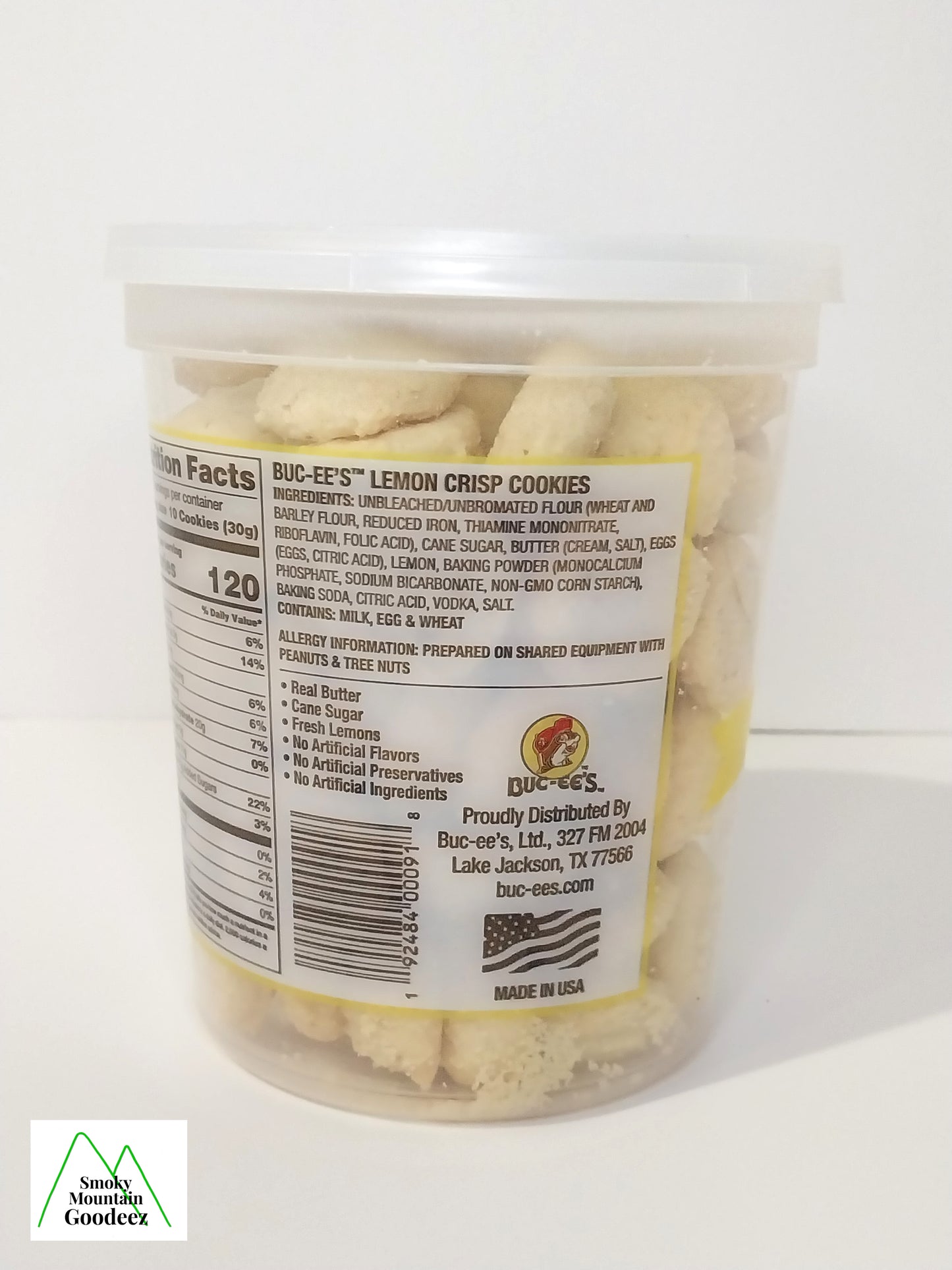 Buc-ee's Tub of Crispy Mini Cookies - Lemon